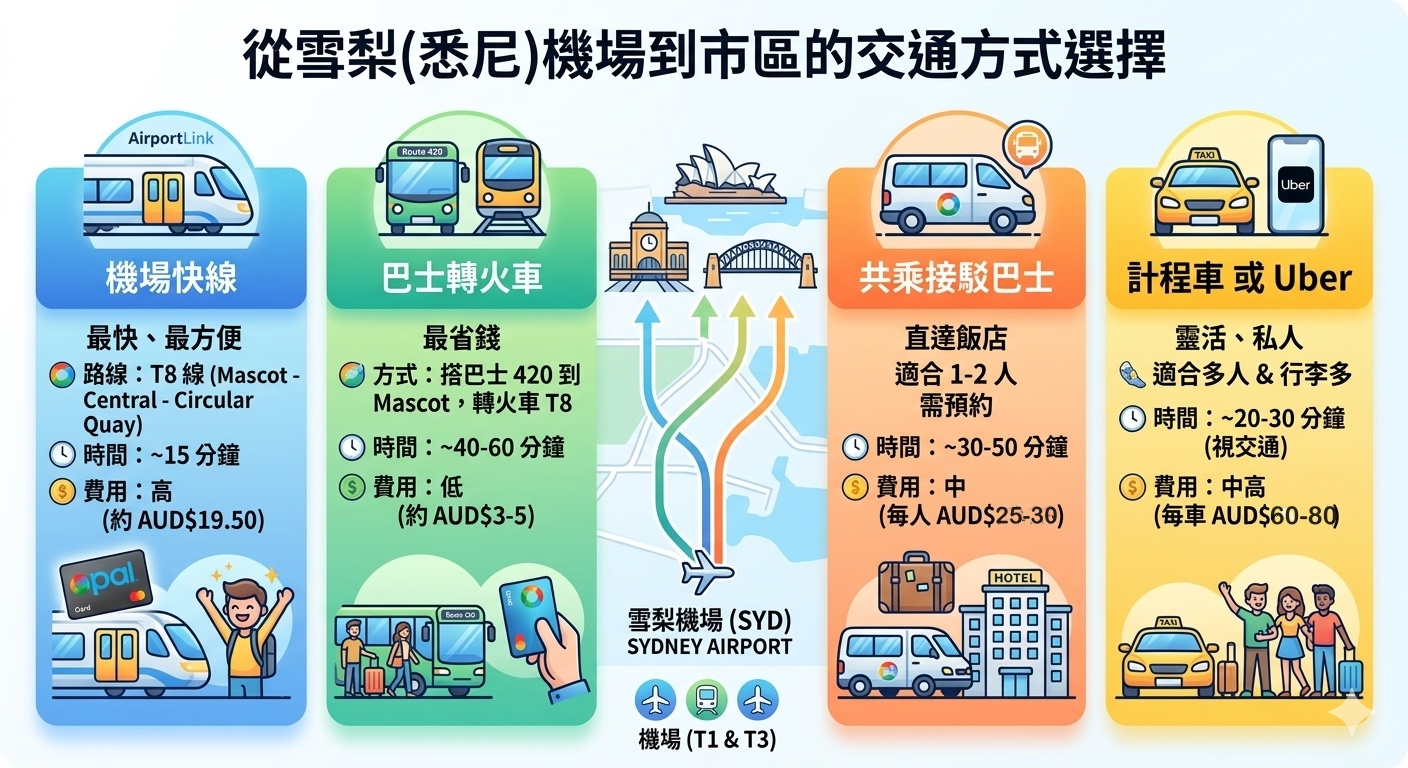 雪梨機場到市區交通方式